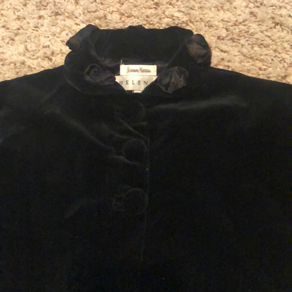 Neiman Marcus Helena Black Velvet baby swing coat